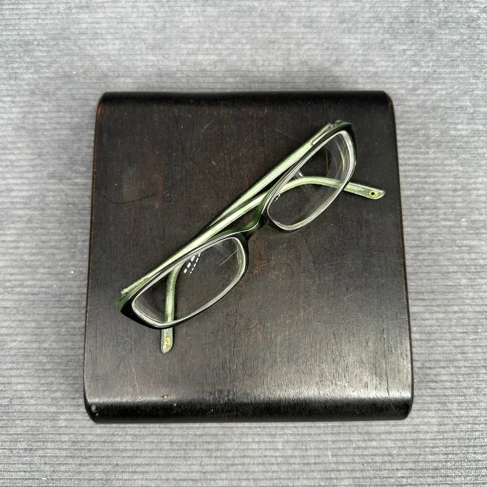 Nine West 324 OW47 Green Rectangular Eyeglasses Frames 135mm Y2k
